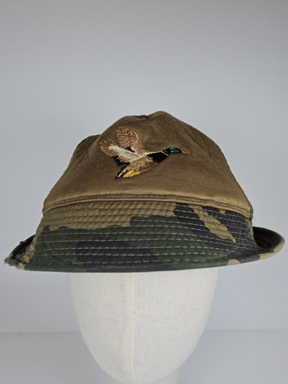Vintage Winchester Bucket Hat Woodland Camo Duck Embroidered Hunting One Size